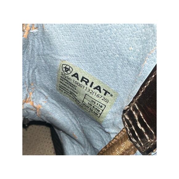Brown Leather Ariat 16720 Sz 11 B Women's Western Style Pull On Boots BLue Stars - Picture 9 of 10